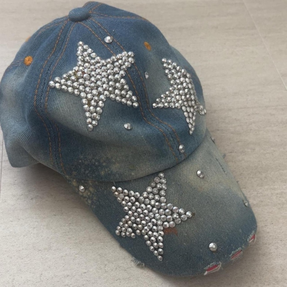 Silver Star Blue Denim Hat